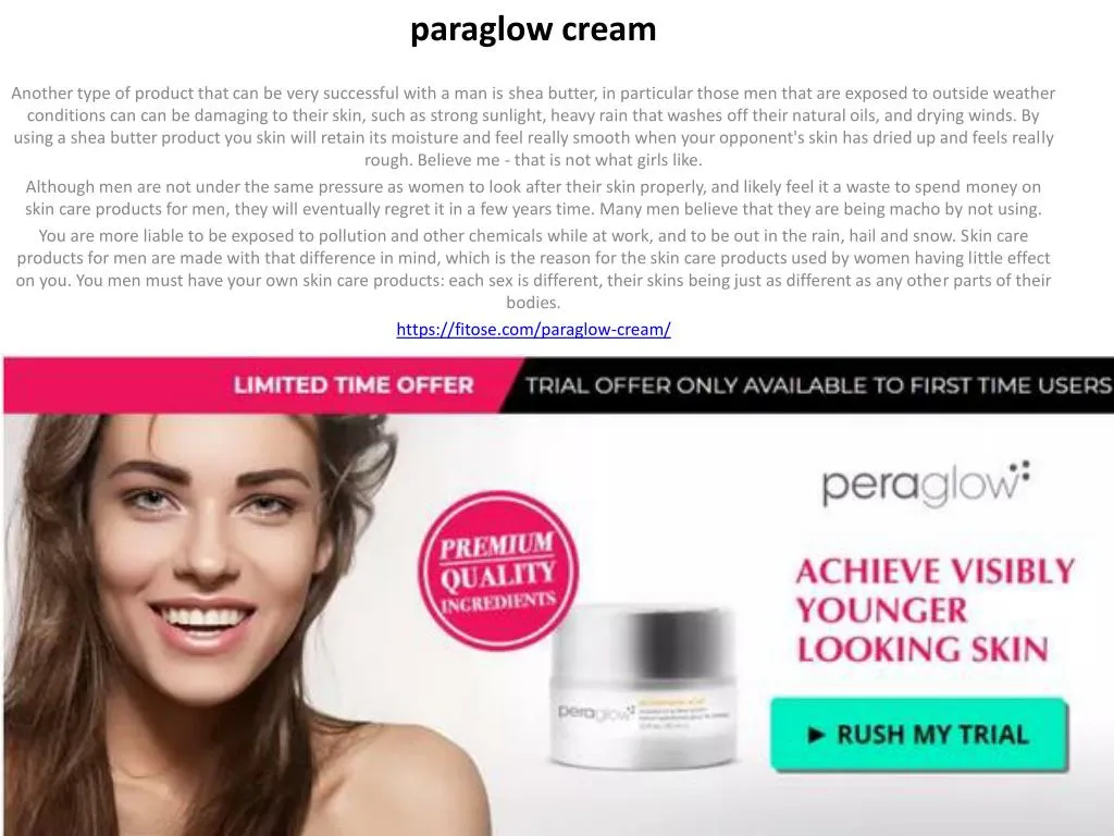 paraglow cream another type of product that