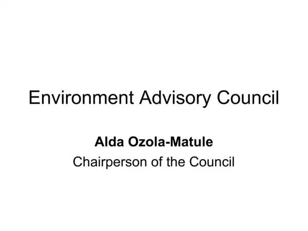 Environment Advisory Council