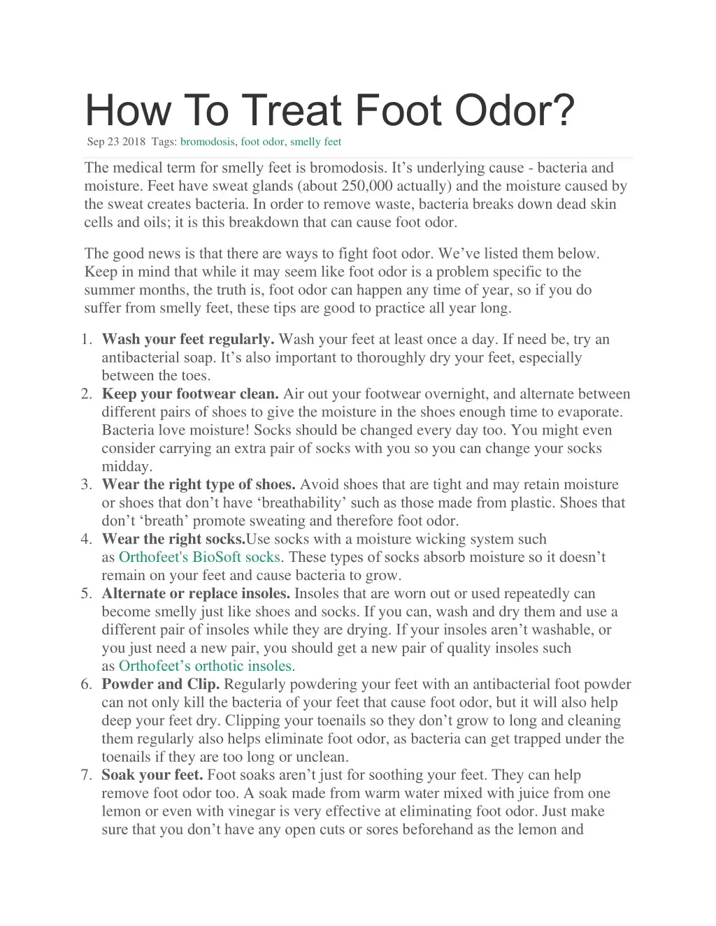 how to treat foot odor sep 23 2018 tags