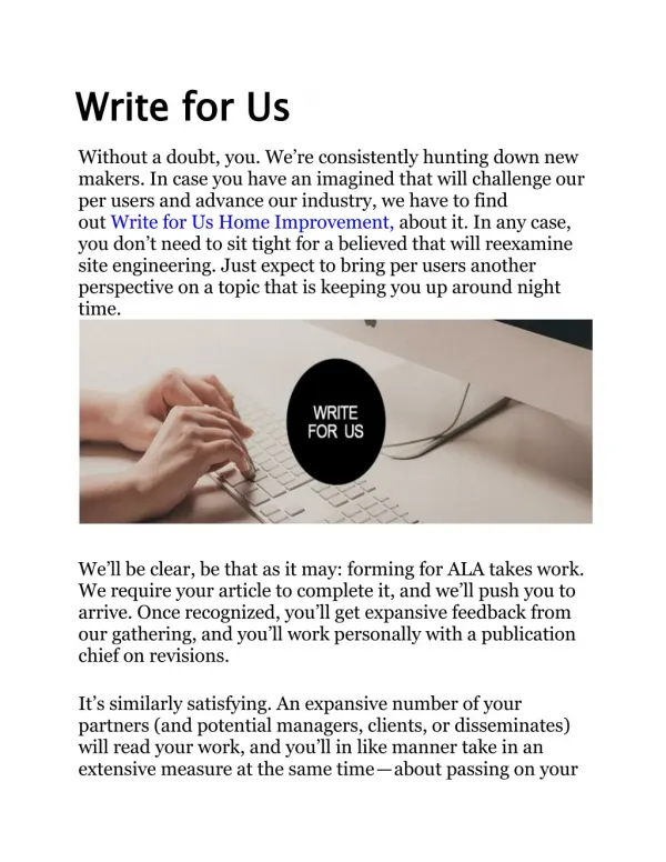 Write for Us