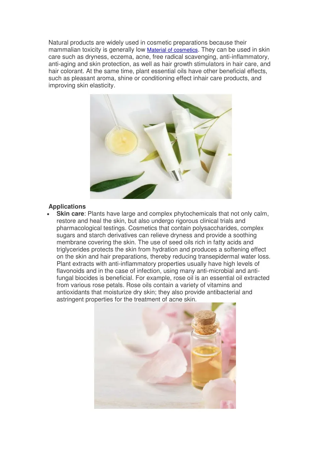 natural products are widely used in cosmetic