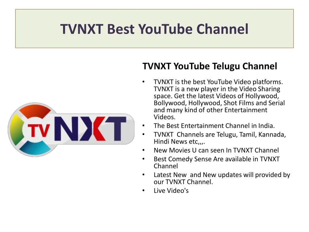 tvnxt best youtube channel