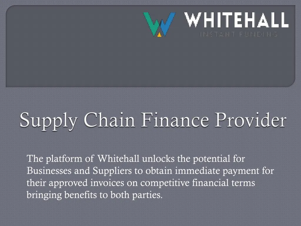 supply chain finance provider