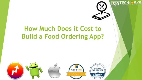 How Much Does it cost to Build a Food Ordering App?