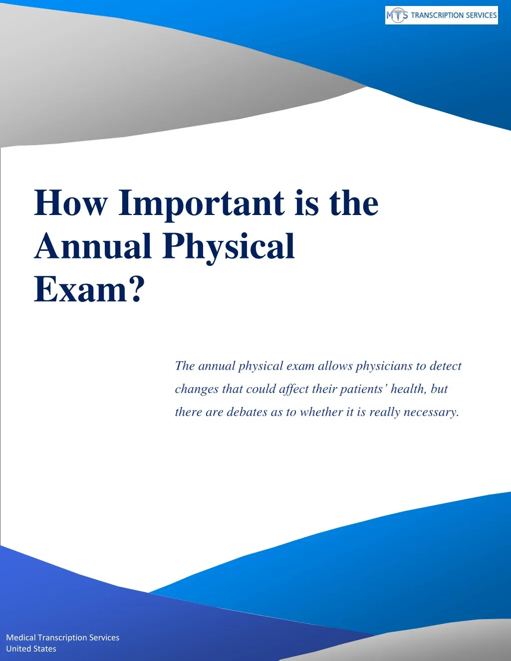 how important is the annual physical exam