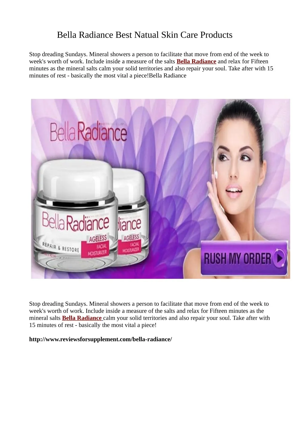 bella radiance best natual skin care products