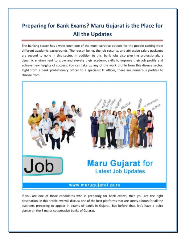 Preparing for Bank Exams? Maru Gujarat is the Place for All the Updates