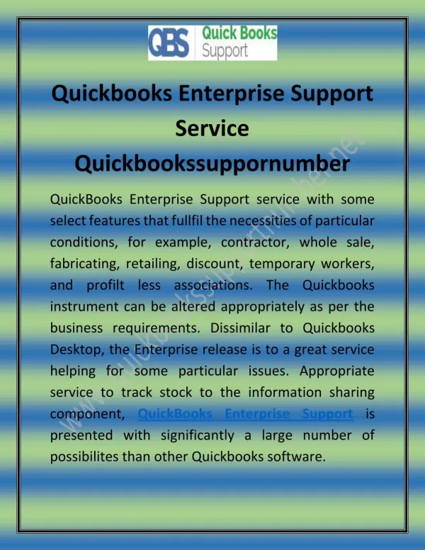 Quickbooks Enterprise Support Service | Quickbookssuppornumber