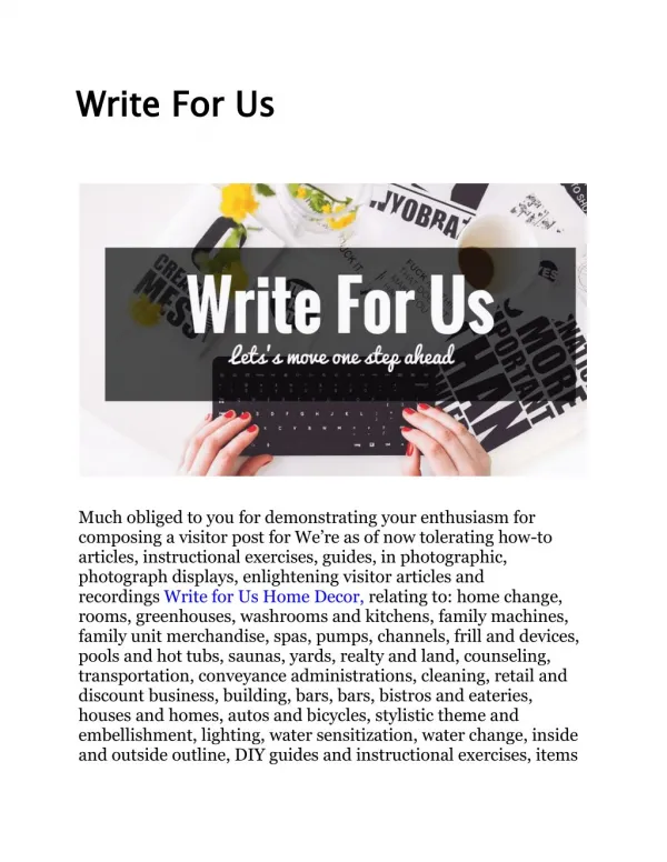 Write For Us