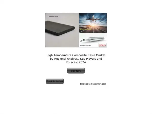 High Temperature Composite Resin Market Outlook, Growth Prospects and Key Opportunities 2024