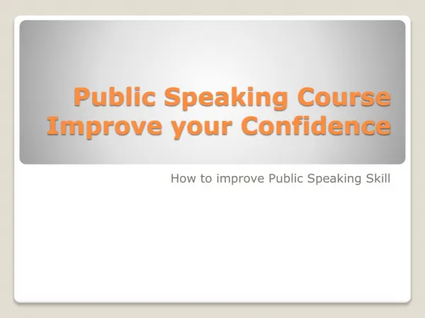 Public Speaking Course can Improve Your Confidence