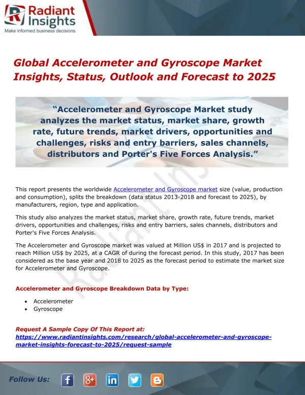 Global Accelerometer and Gyroscope Market Insights, Status, Outlook and Forecast to 2025