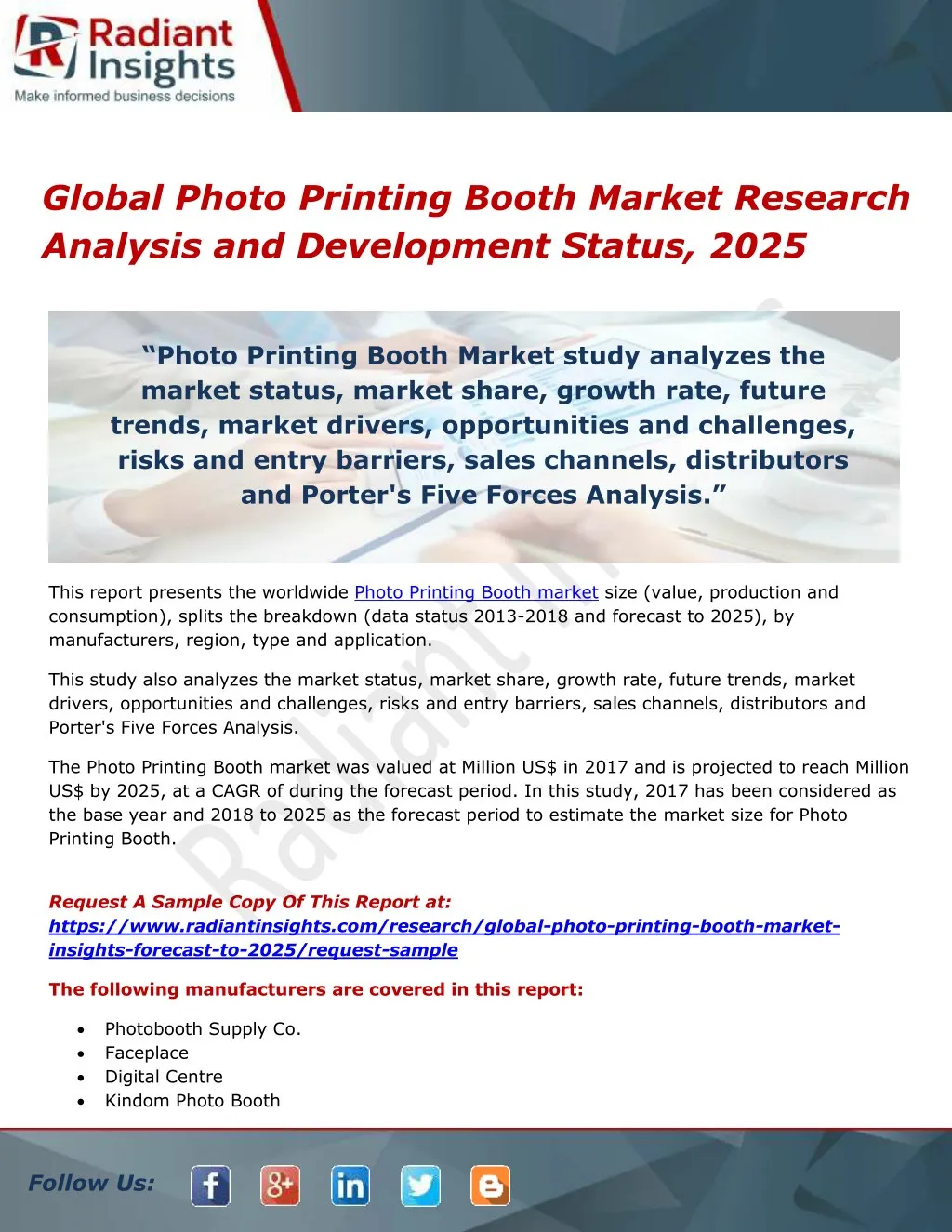 global photo printing booth market research