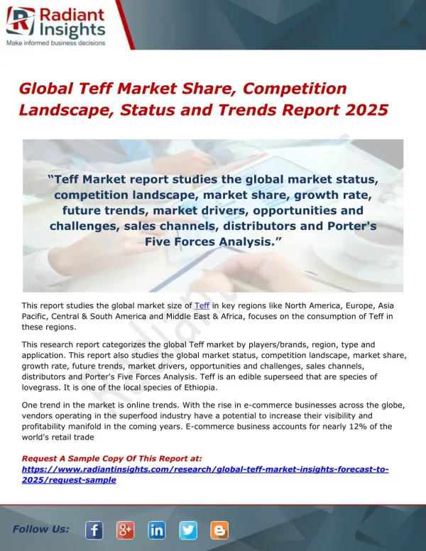 Global Teff Market Share, Competition Landscape, Status and Trends Report 2025