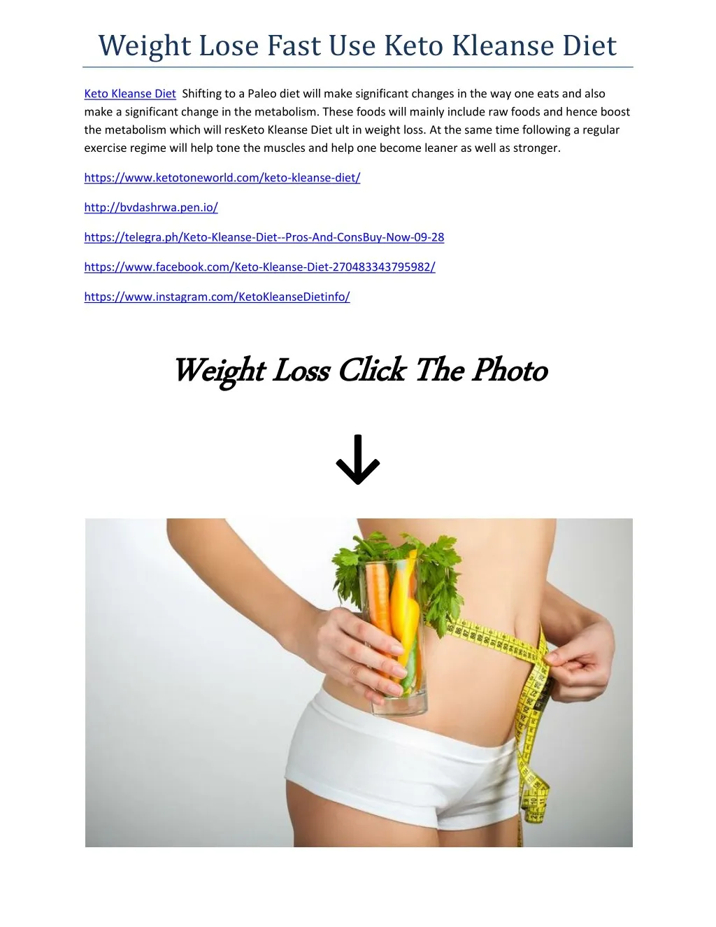 weight lose fast use keto kleanse diet