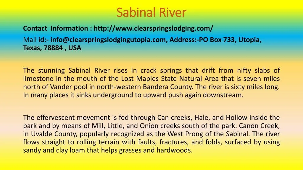 sabinal river