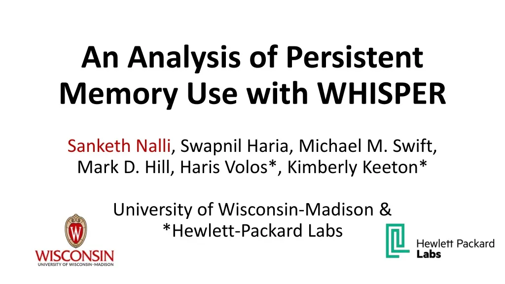 an analysis of persistent memory use with whisper