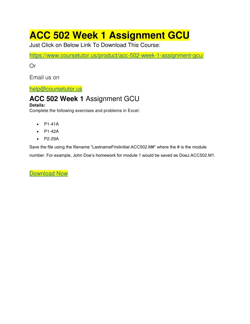 acc 502 week 1 assignment gcu just click on below