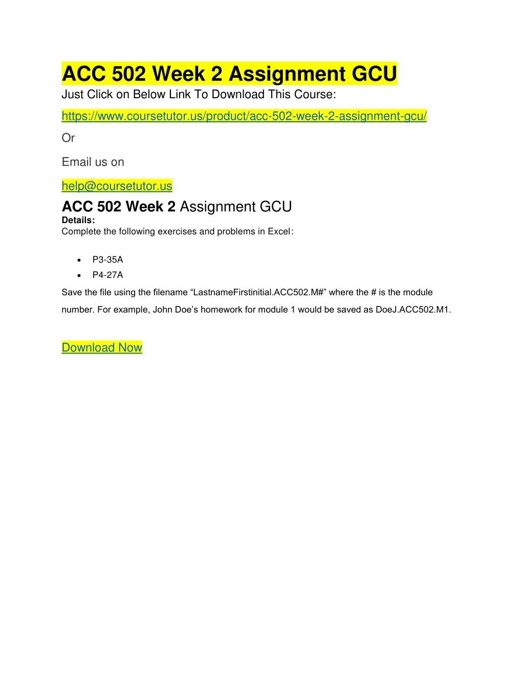 acc 502 week 2 assignment gcu just click on below