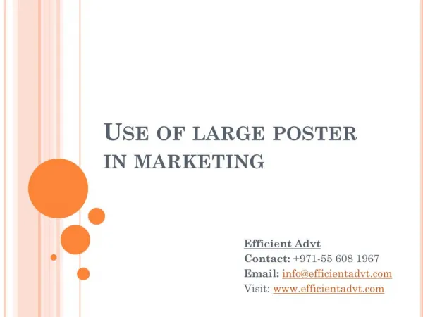 Use of Large Posters in Marketing - Efficient Advt