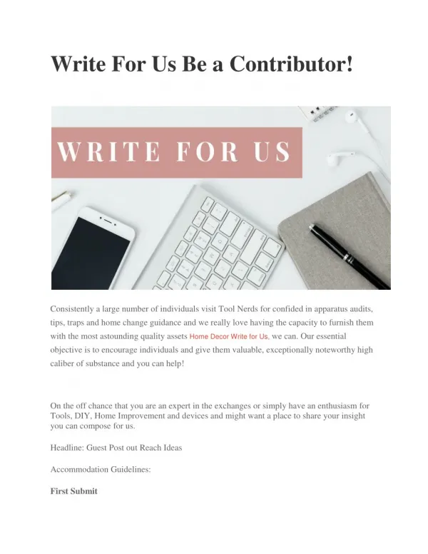 Write For Us Be a Contributor!