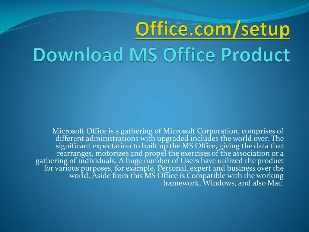 office com setup download ms office product