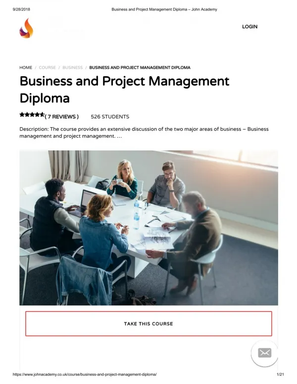 Business and Project Management Diploma - John Academy