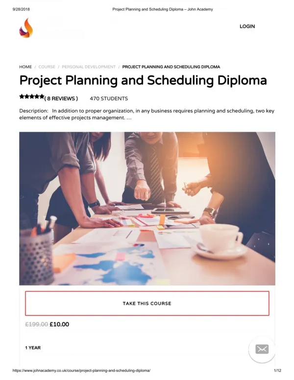 Project Planning and Scheduling Diploma - John Academy