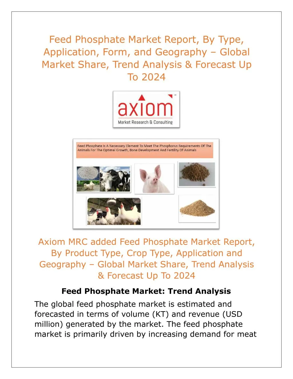 feed phosphate market report by type application