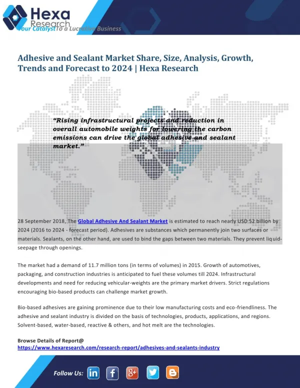 Research Insights on Adhesive and Sealant Market