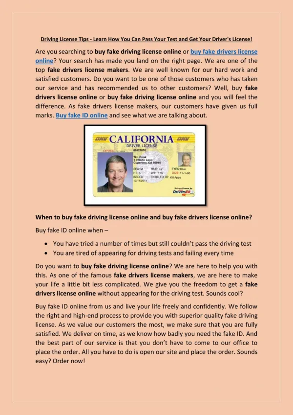 Driving License Tips - Learn How You Can Pass Your Test and Get Your Driver's License!