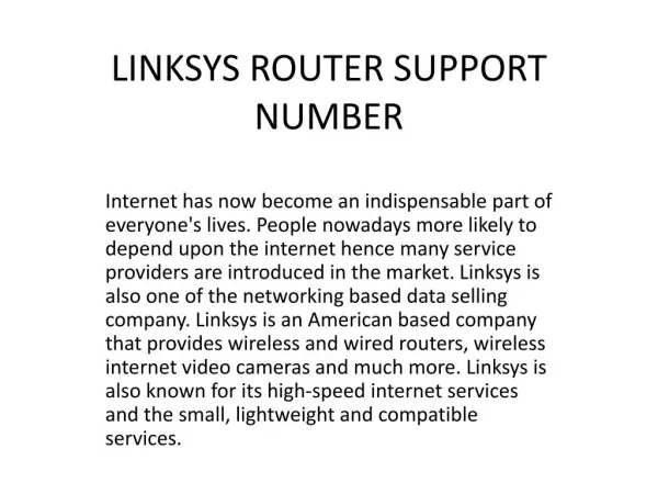Linksys router support number