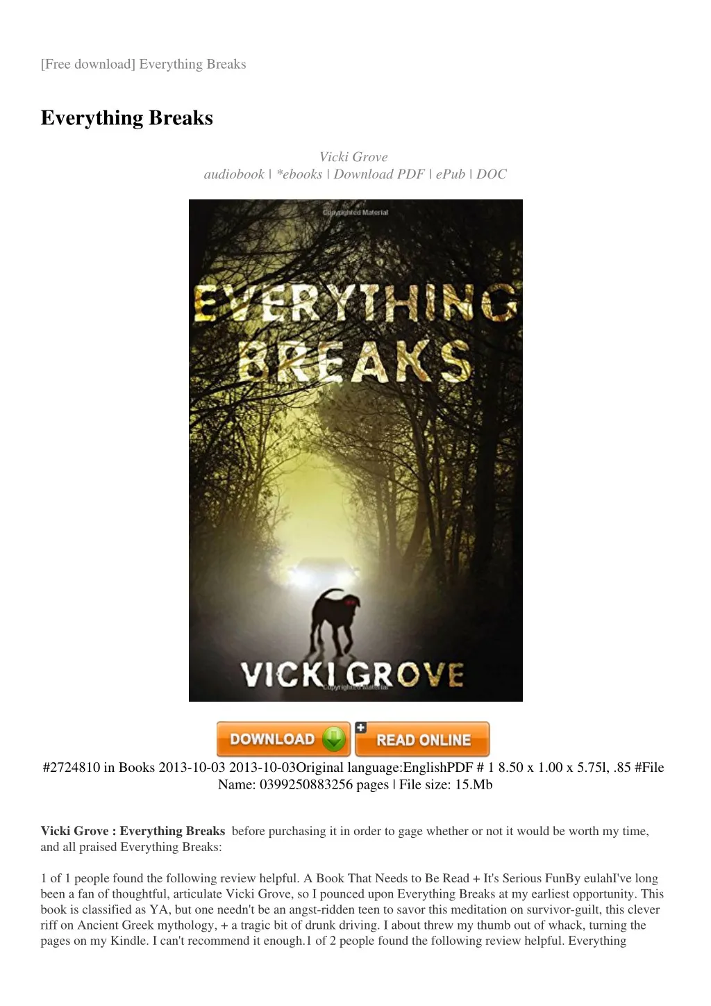 free download everything breaks