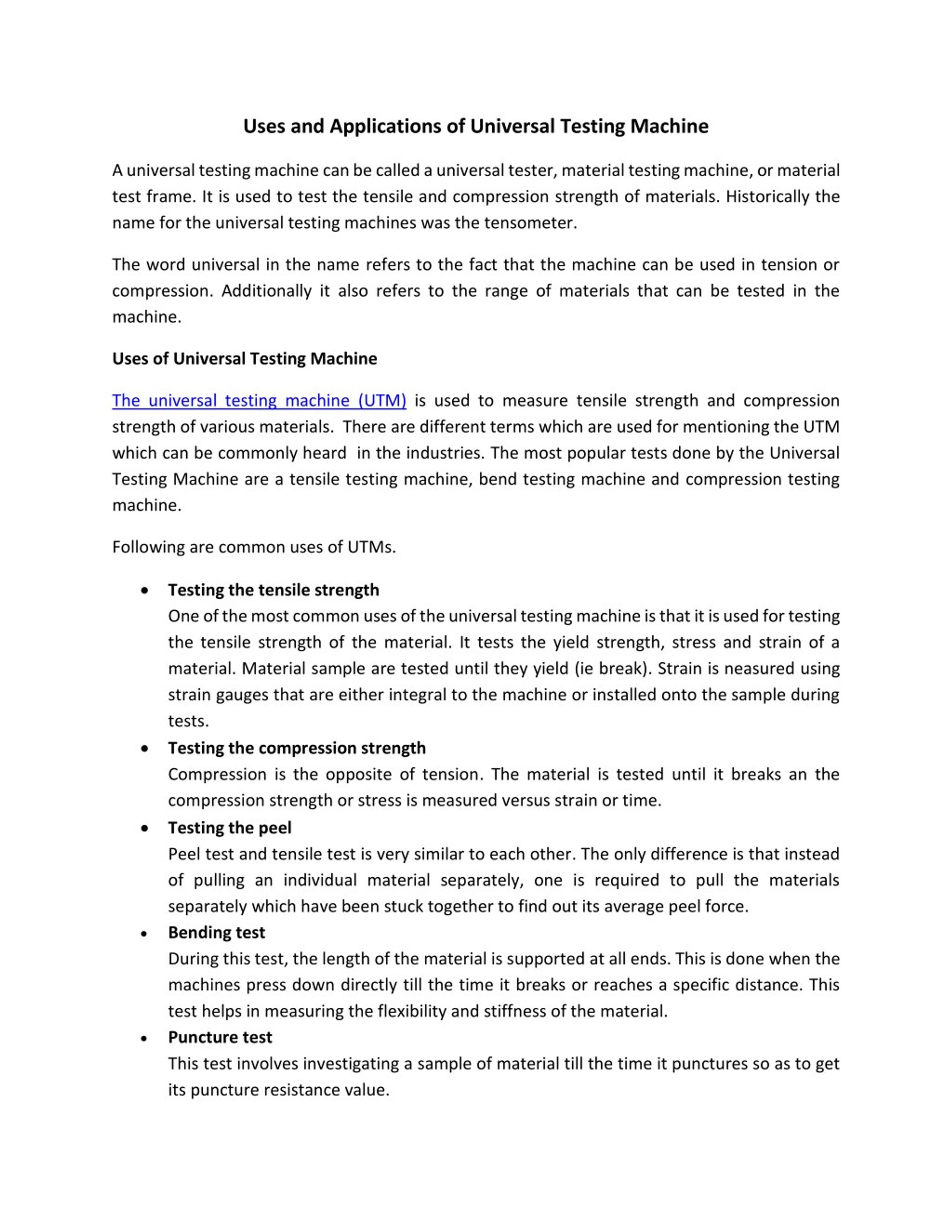 PPT - Uses and Applications of Universal Testing Machine PowerPoint ...