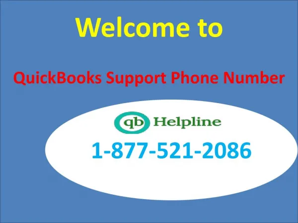 Quickbooks Pro Support Phone Number 1 877 521 2086 -