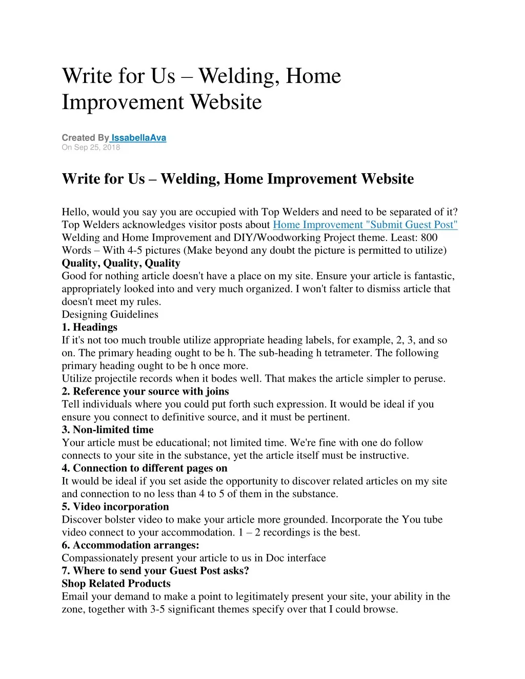 write for us welding home improvement website