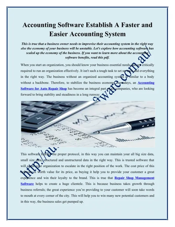 Accounting Software Establish A Faster and Easier Accounting System