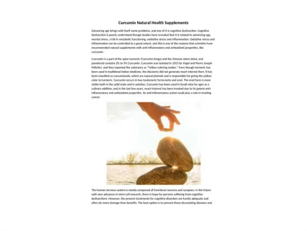 Curcumin Natural Health Supplements