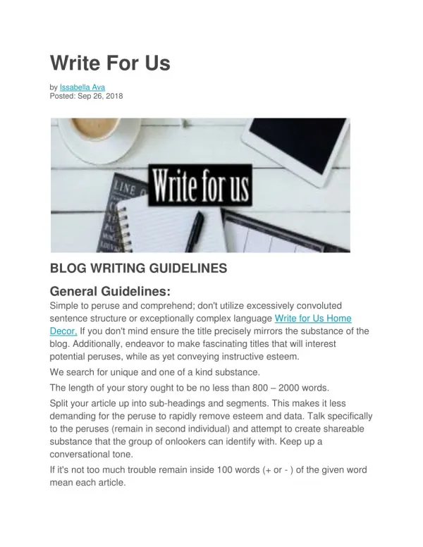 Write For Us