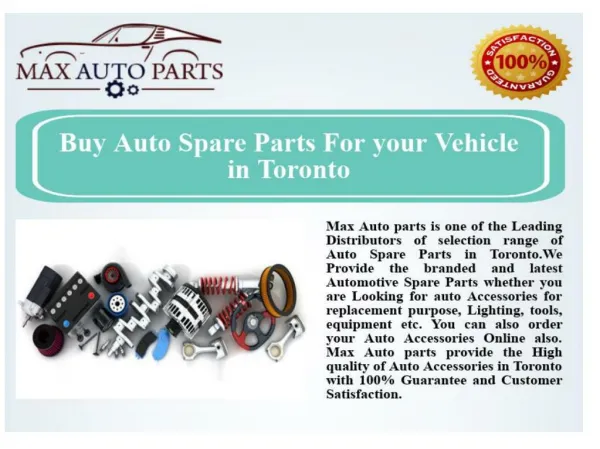 Buy Auto Spare Parts For Your Vehicle in Toronto