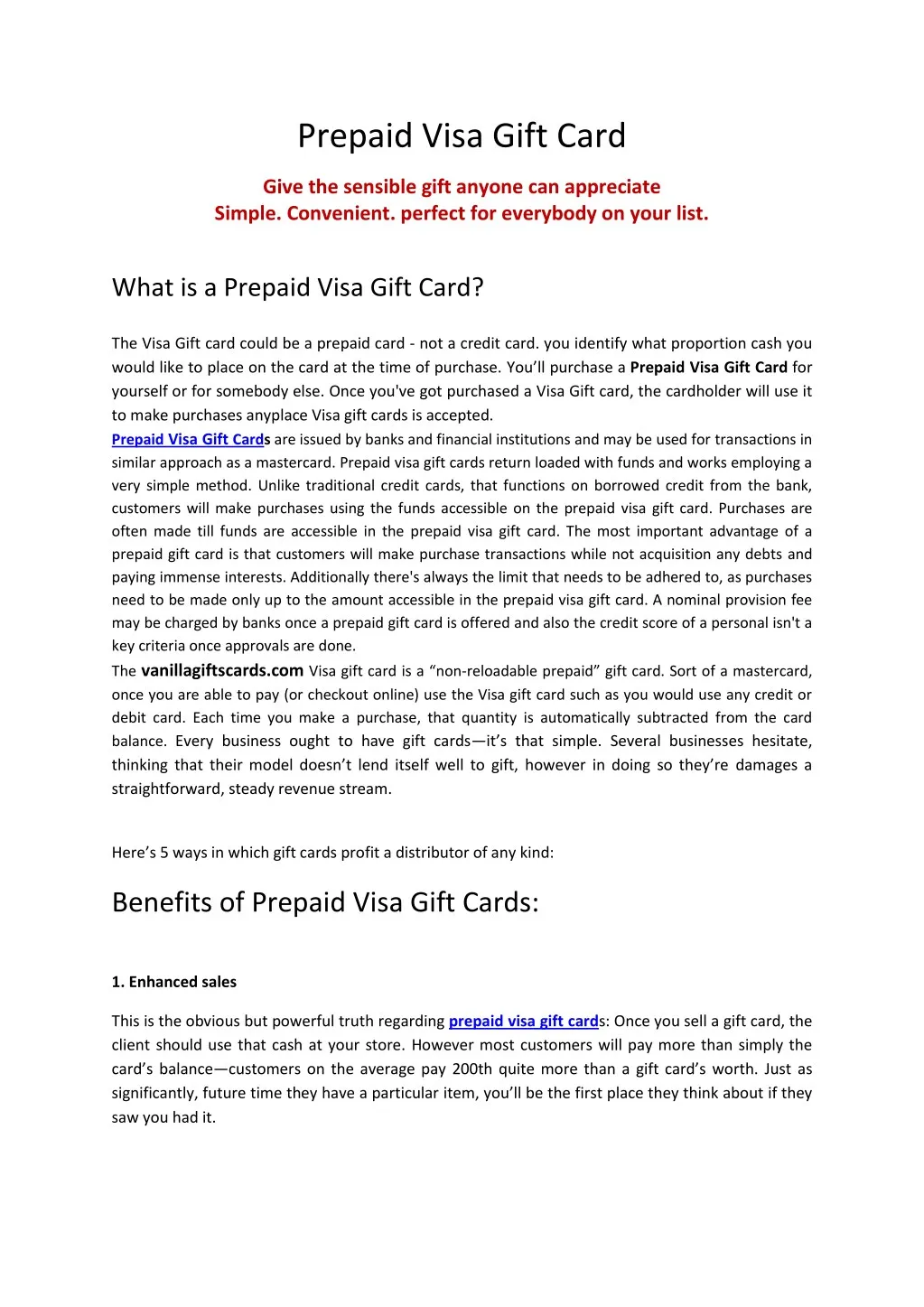 prepaid visa gift card