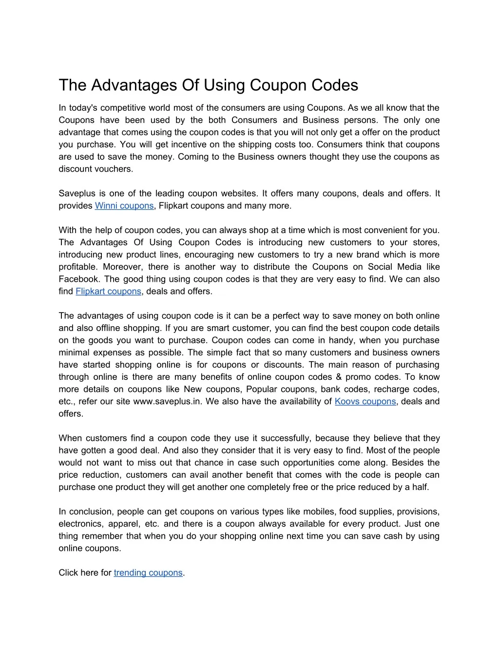 the advantages of using coupon codes