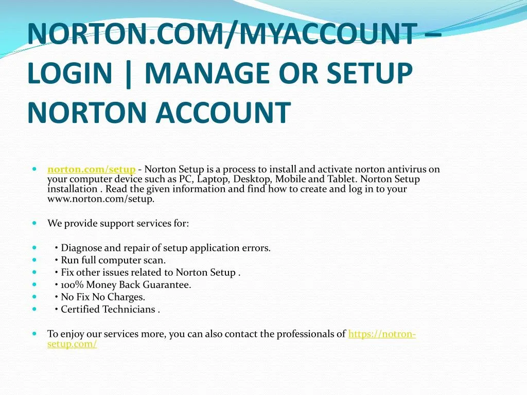 norton com myaccount login manage or setup norton account