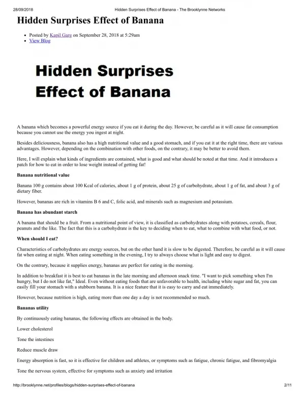 Hidden Surprises Effect of Banana