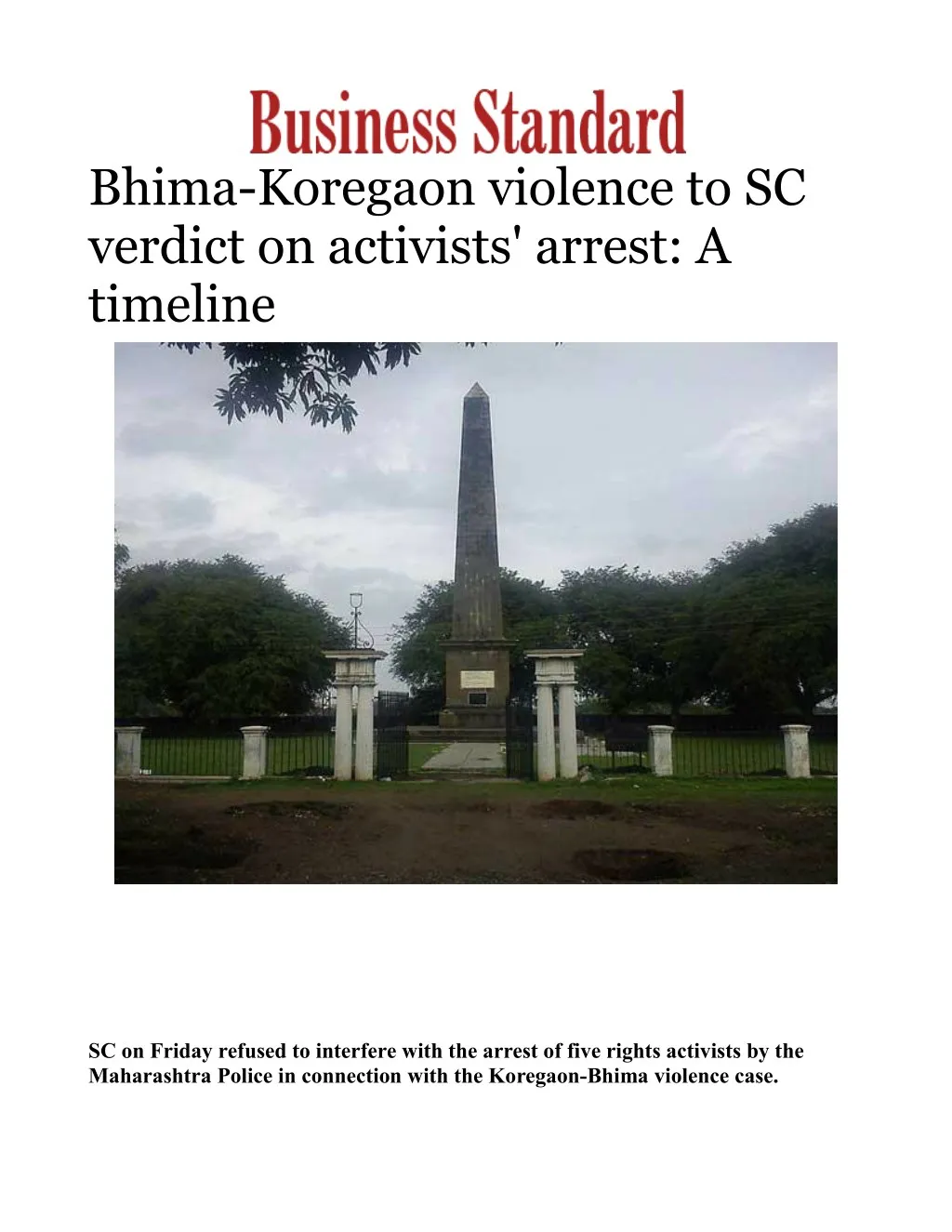 bhima koregaon violence to sc verdict