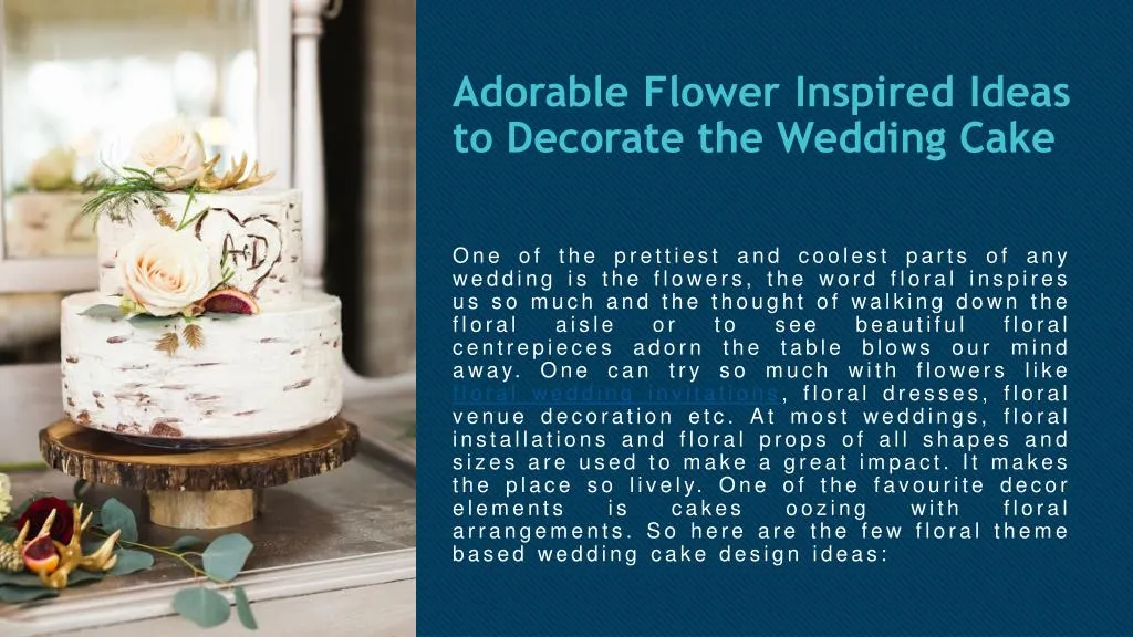 adorable flower inspired ideas to decorate the wedding cake