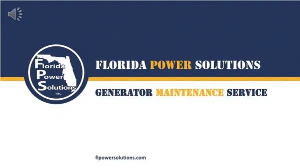 Generator Maintenance Service in Florida- Florida Power Solutions