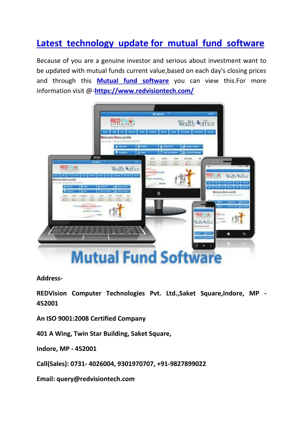 latest technology update for mutual fund software