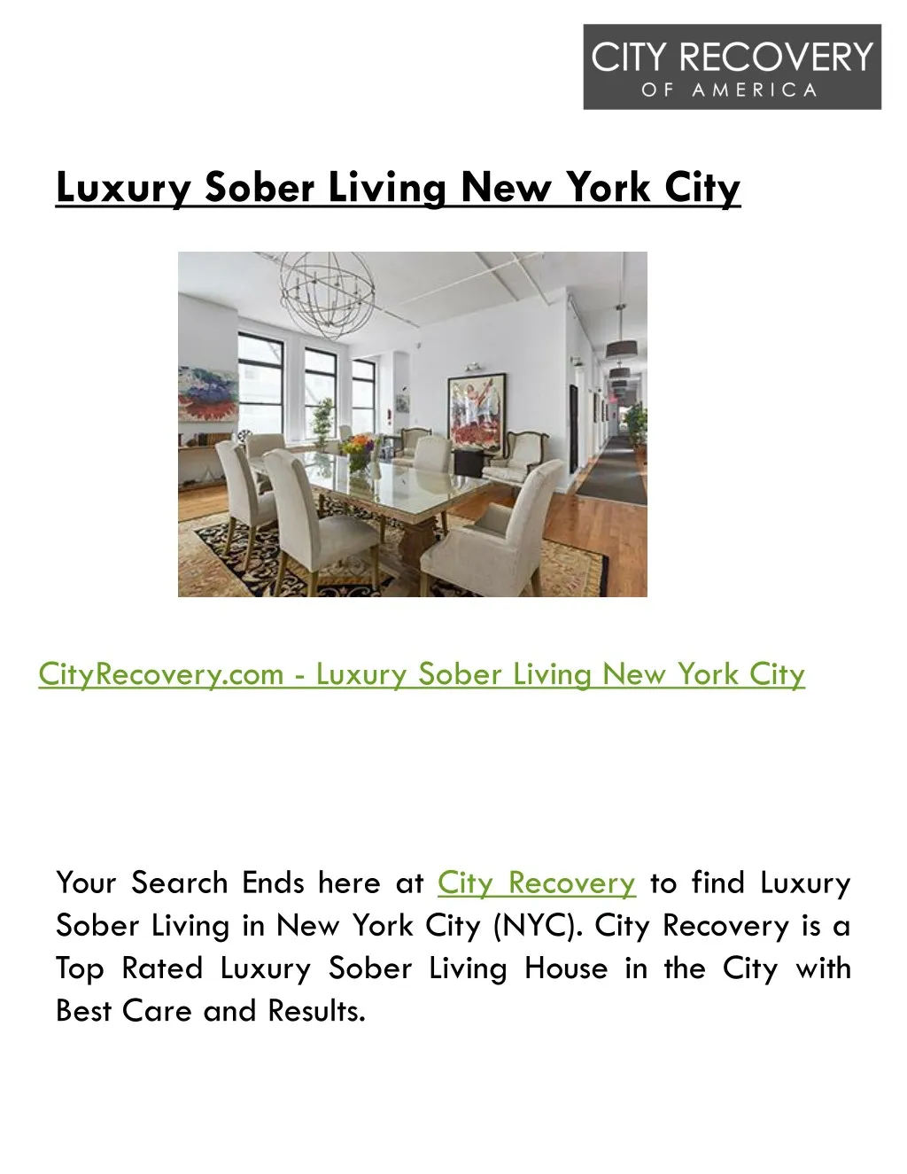 luxury sober living new york city
