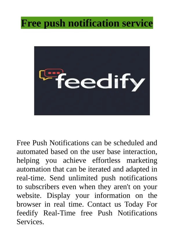 Free push notification service